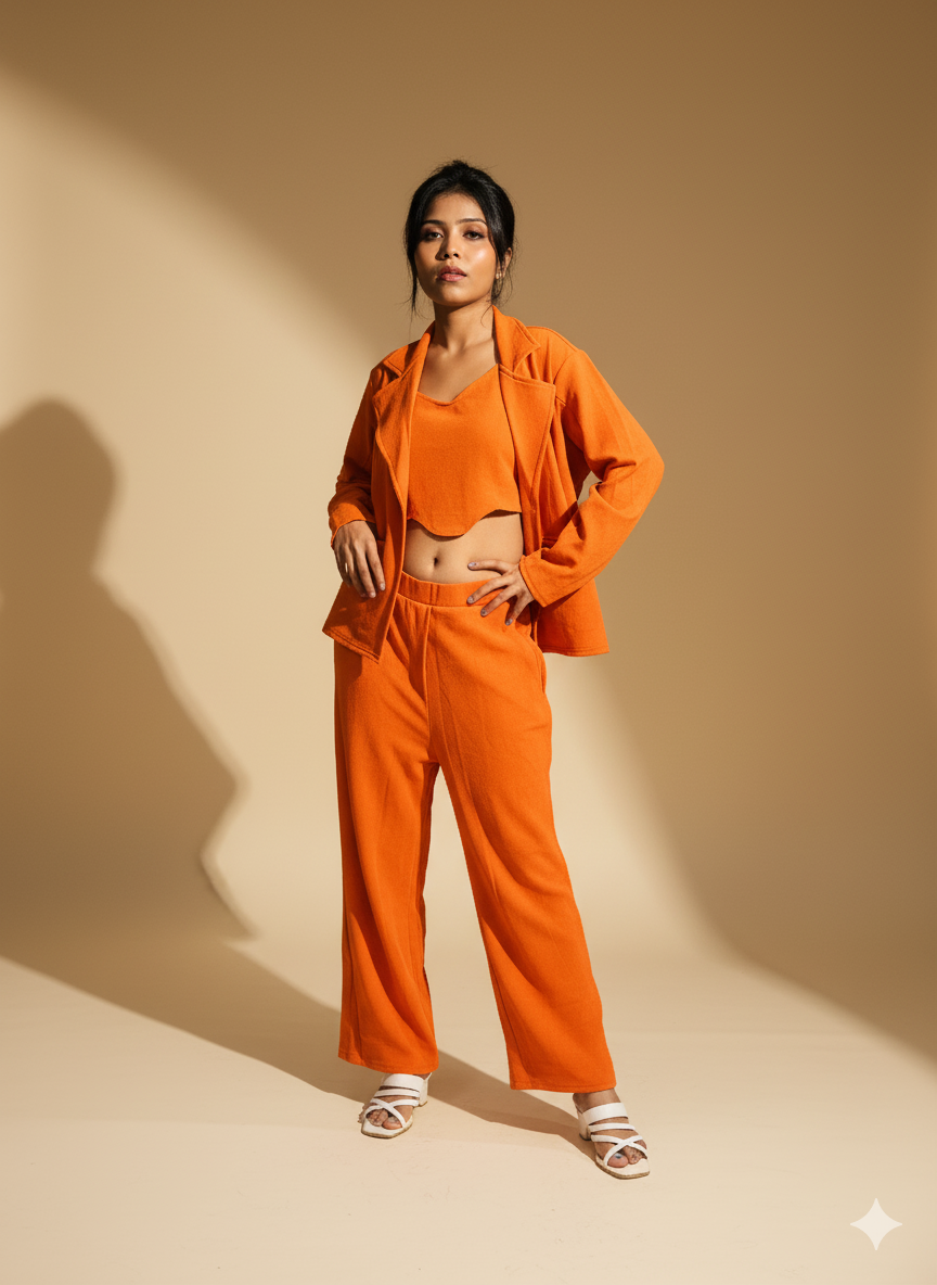 Sunset Rhythm set (Citrus Confidence Co-ord Set for women)
