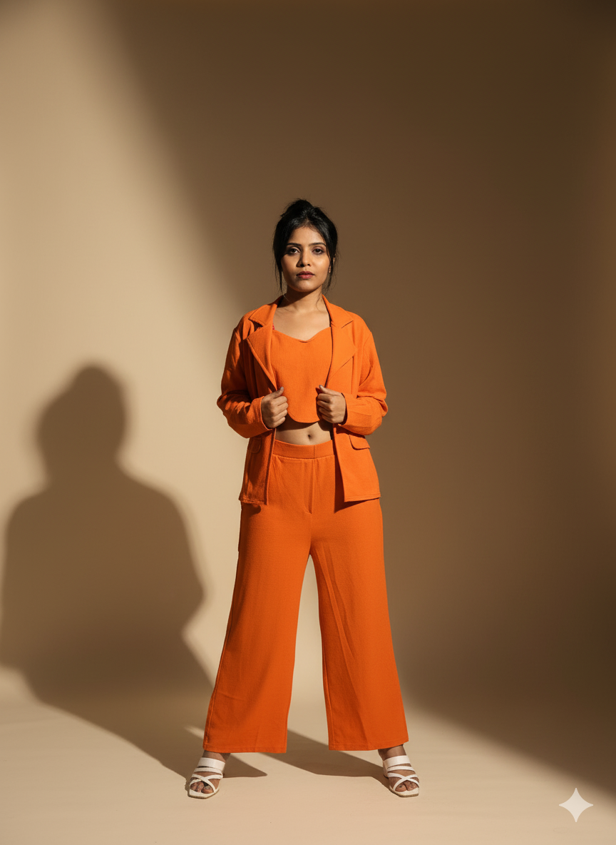 Sunset Rhythm set (Citrus Confidence Co-ord Set for women)