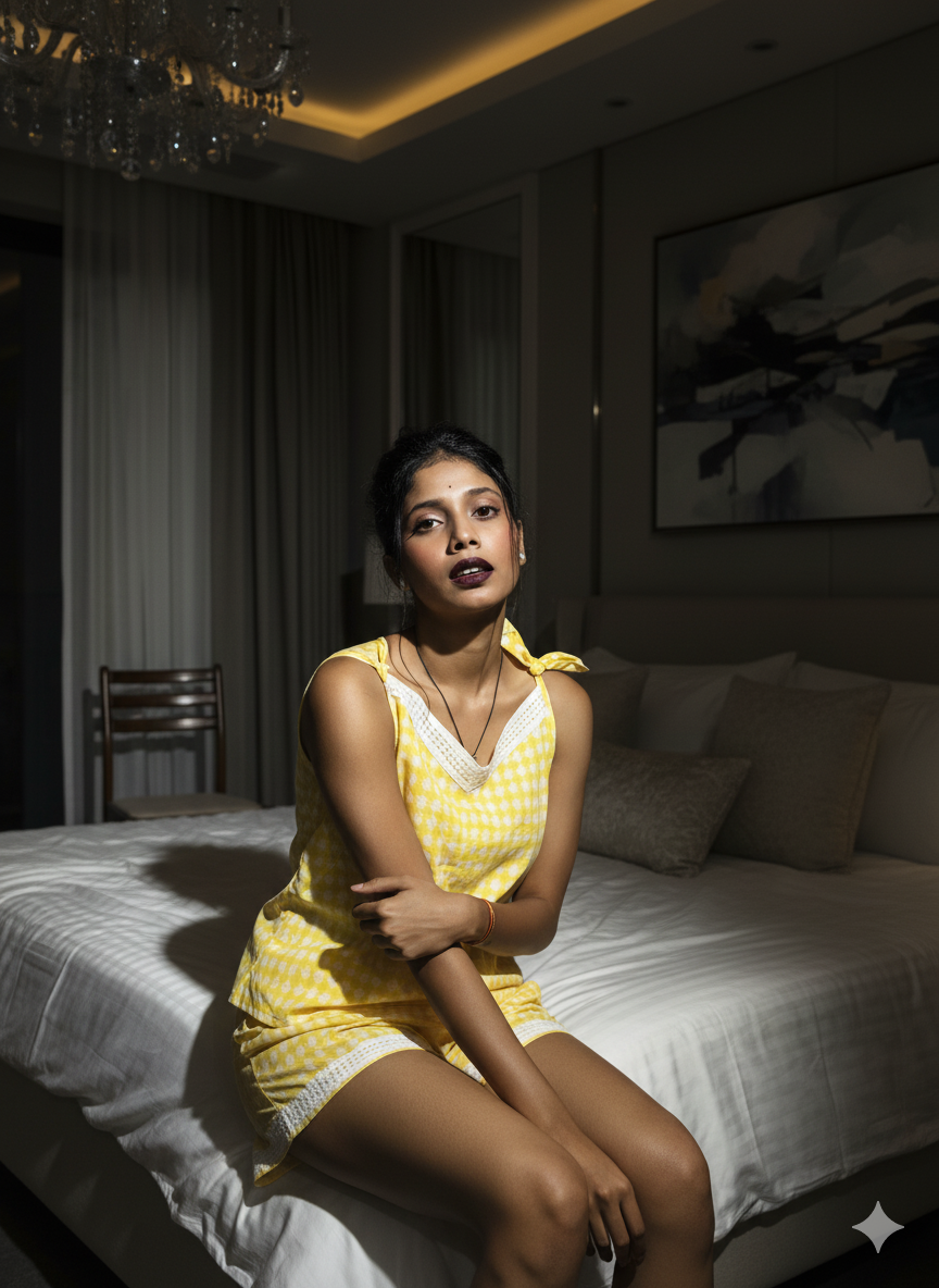 Lemon Glow Set  (Women yellow sleeveless shirt with yellow short short)