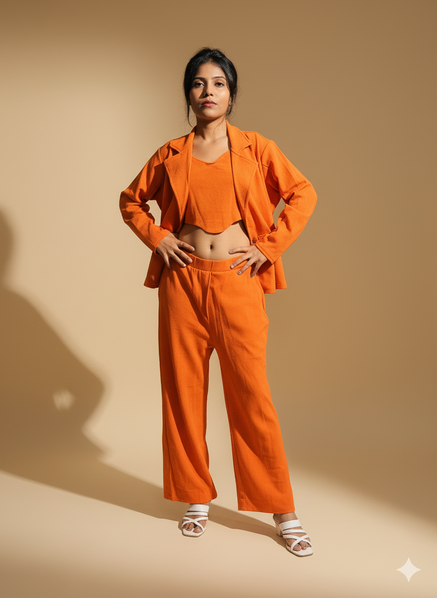 Sunset Rhythm set (Citrus Confidence Co-ord Set for women)