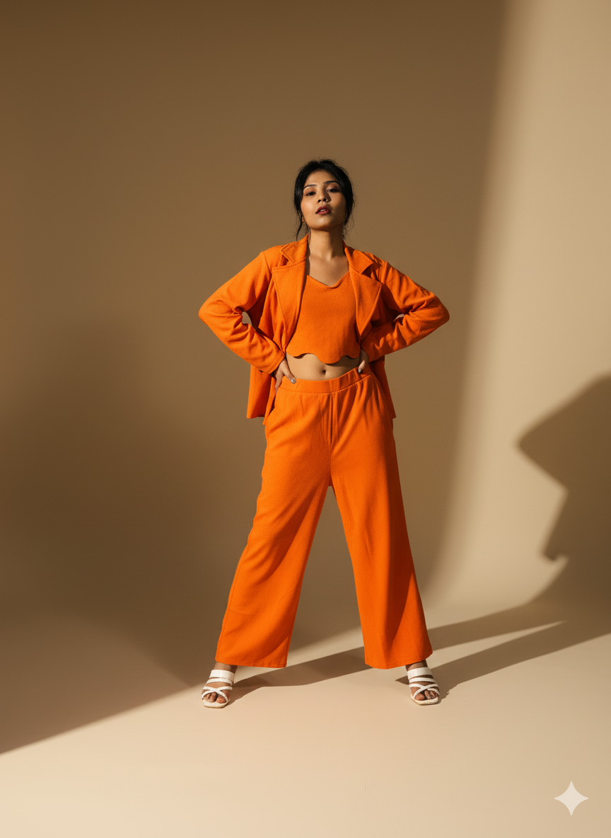 Sunset Rhythm set (Citrus Confidence Co-ord Set for women)